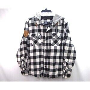 Saga Outerwear x Level 1 Men's Flannel Shacket Large Plaid Hooded Quilted Liner